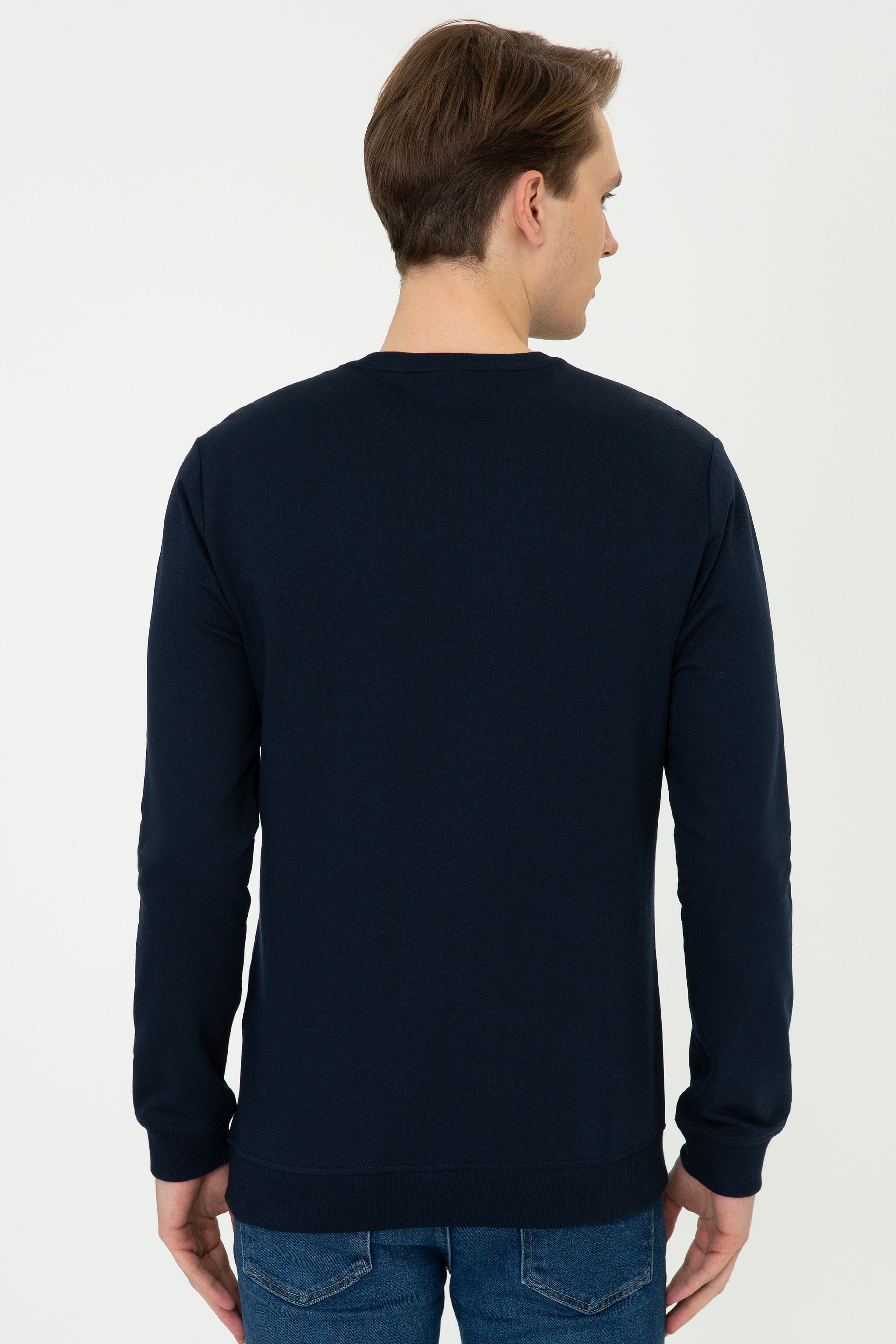 Erkek Lacivert Sweatshirt Basic - Image 4