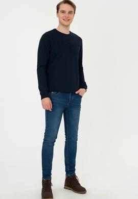 Erkek Lacivert Sweatshirt Basic - 50237233104