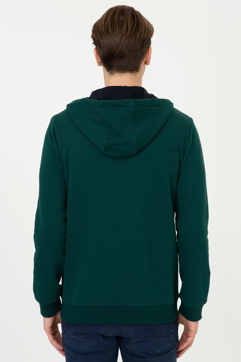 Erkek Koyu Yeşil Örme Hırka - 50243959056