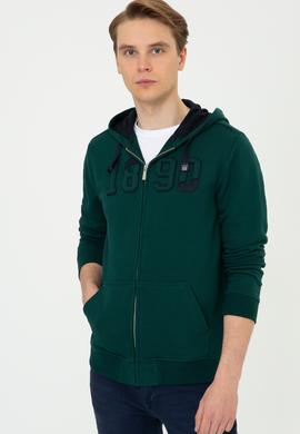 Erkek Koyu Yeşil Örme Hırka - 50243959056