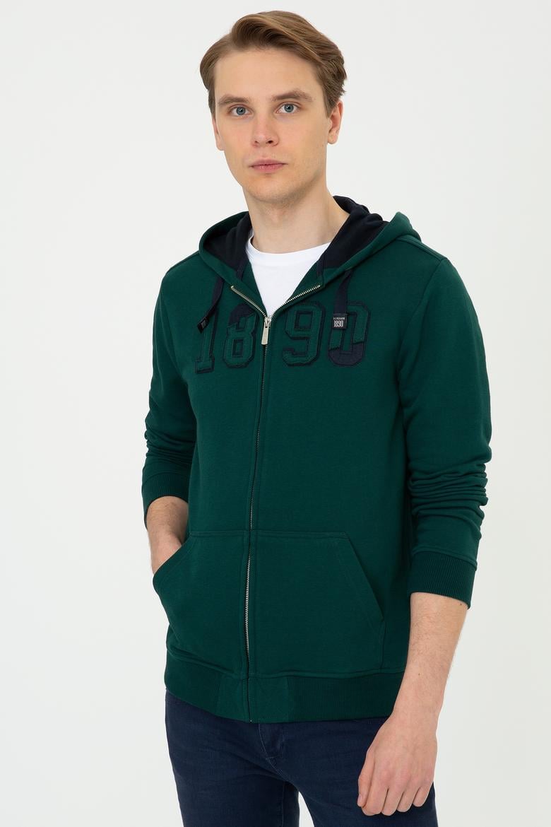 Erkek Koyu Yeşil Örme Hırka - 50243959056