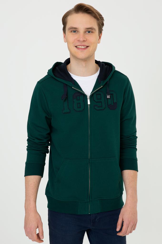 Erkek Koyu Yeşil Örme Hırka