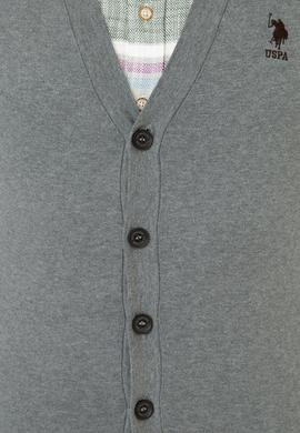 Erkek Gri Melanj Triko Hırka - 50237062033