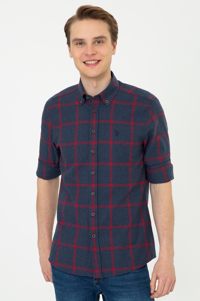 Erkek Lacivert Gömlek Uzunkol