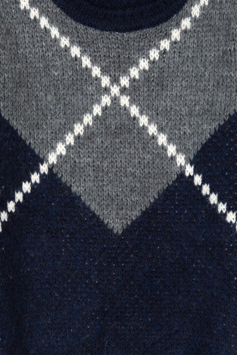 Erkek Çocuk Lacivert Bisiklet Yaka Triko Kazak - 50237674001