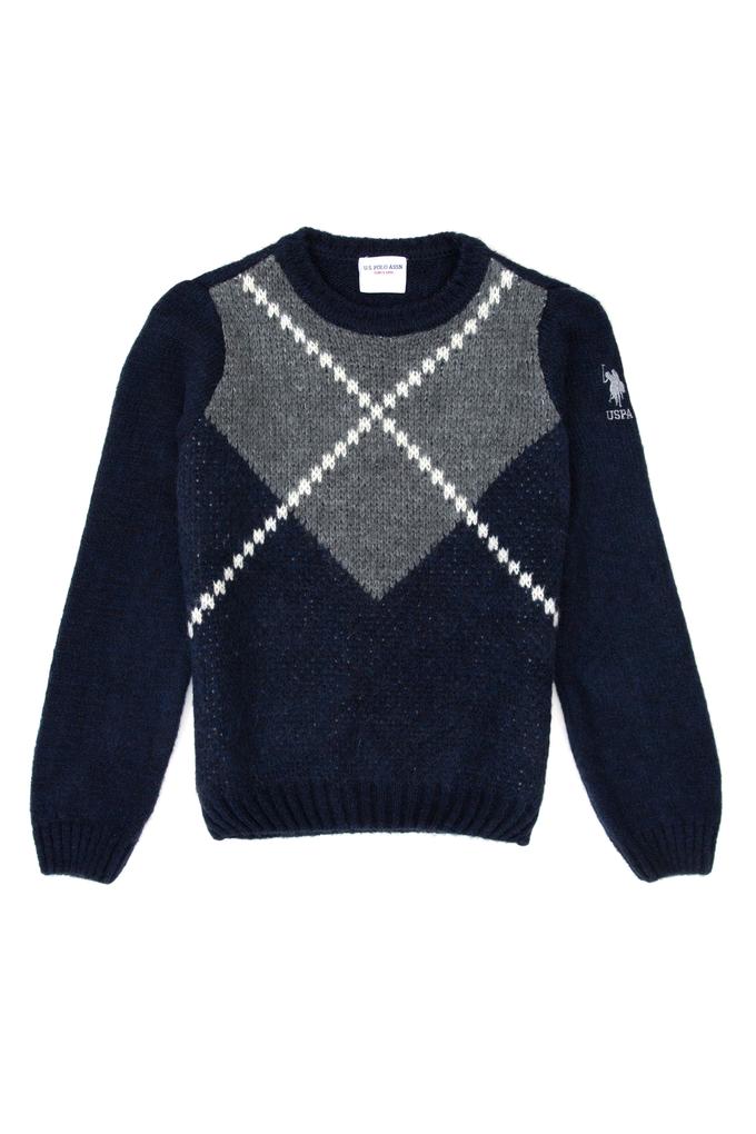 Erkek Çocuk Lacivert Bisiklet Yaka Triko Kazak