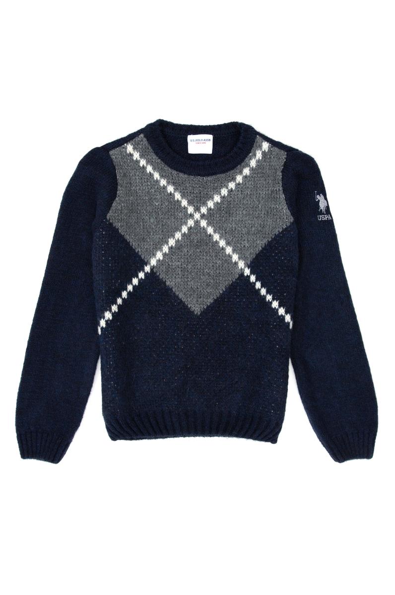 Erkek Çocuk Lacivert Bisiklet Yaka Triko Kazak