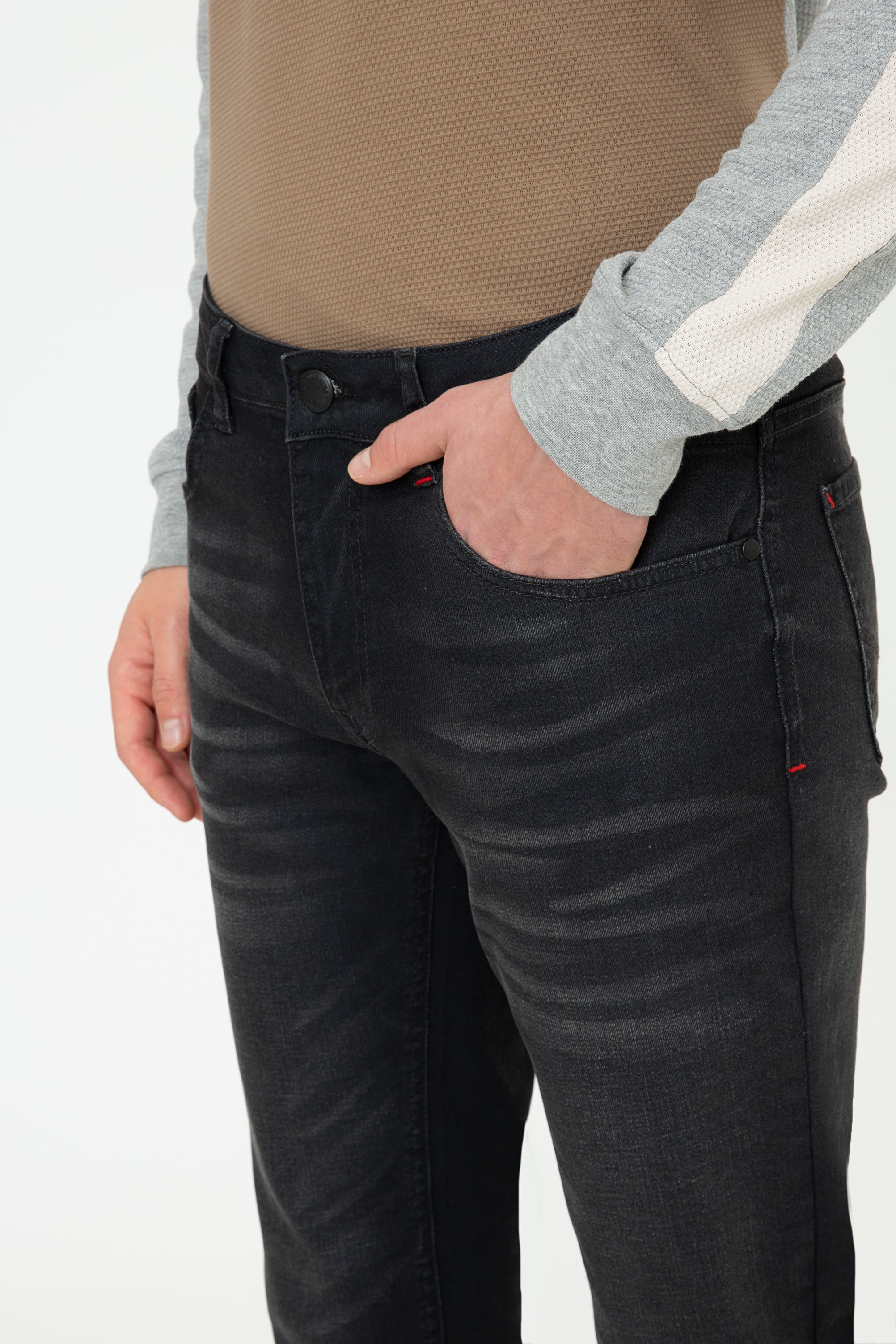 Erkek Siyah Denim Pantolon - Image 5