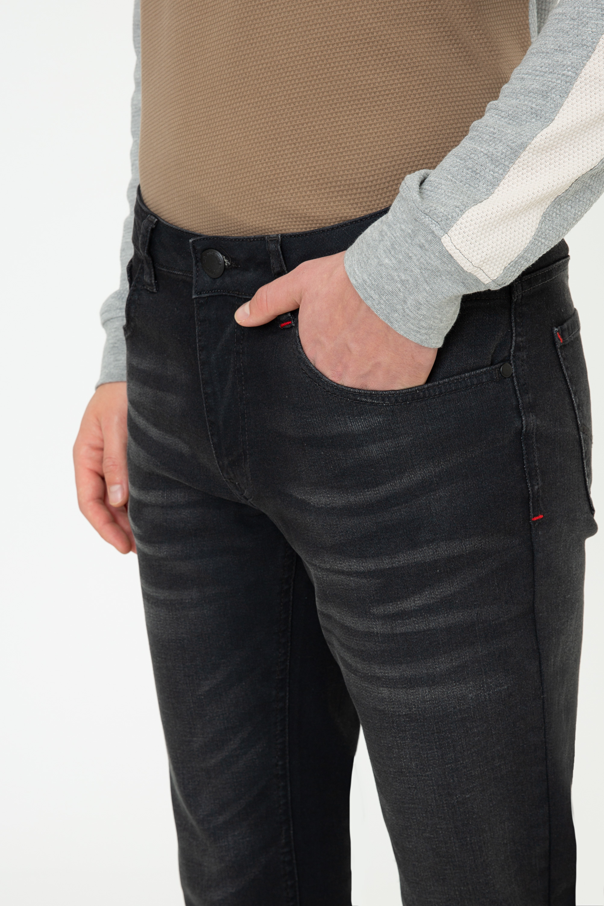 Erkek Siyah Denim Pantolon