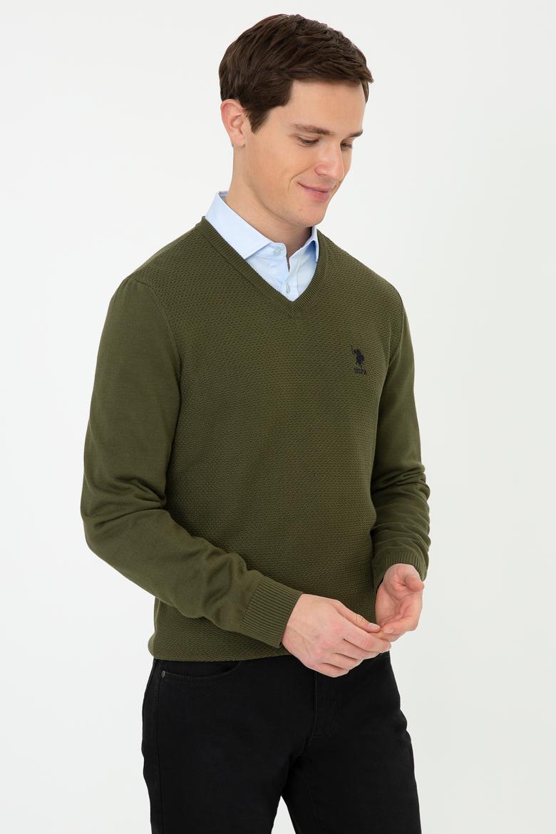 Erkek Haki Basic Kazak - 50236962060