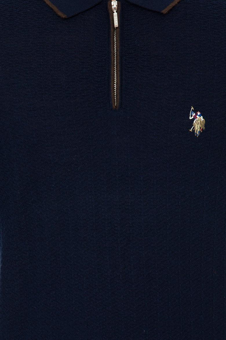 Erkek Lacivert Polo Yaka Triko Kazak - 50210320005