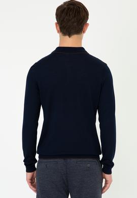 Erkek Lacivert Polo Yaka Triko Kazak - 50210320005