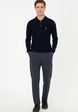 Erkek Lacivert Polo Yaka Triko Kazak - 50210320005