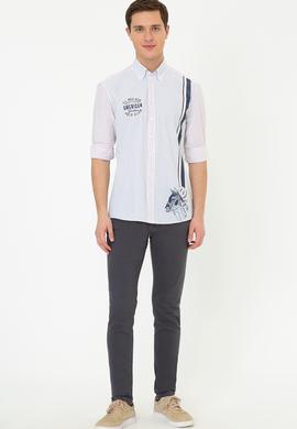 Erkek Bordo Uzun Kollu Gömlek - 50237283010