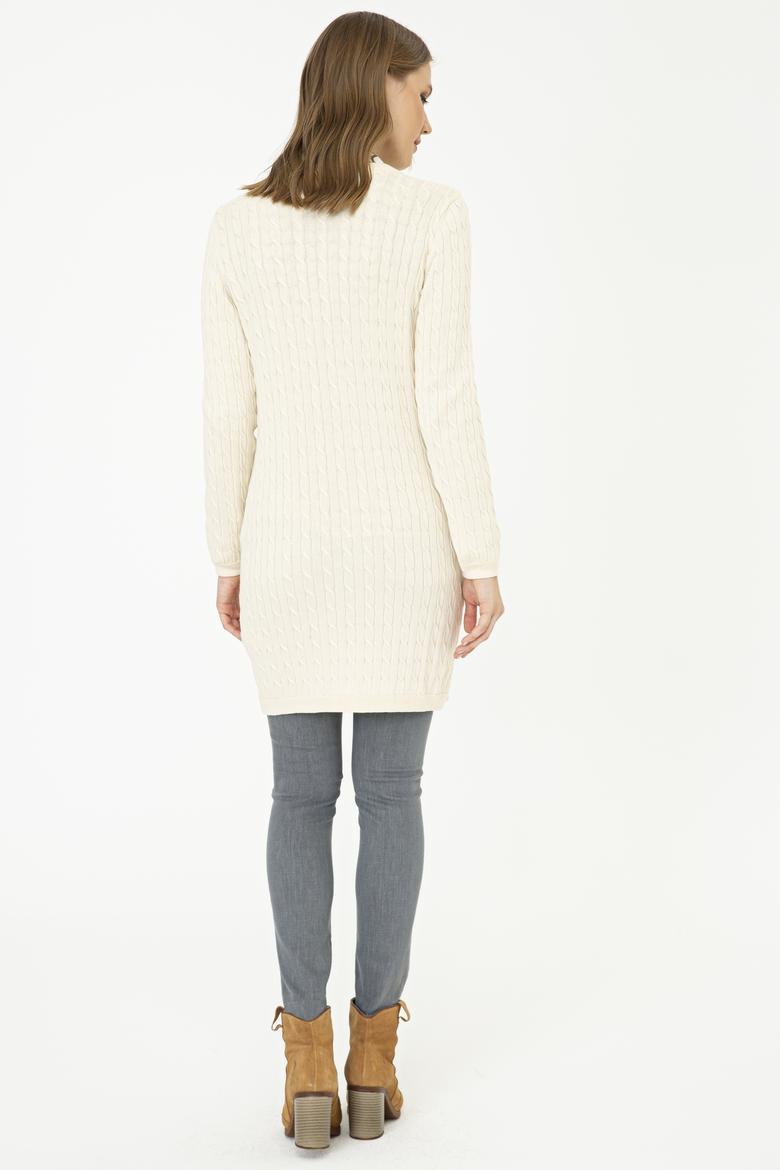 Kadın Beyaz Triko Hırka - 50209469011