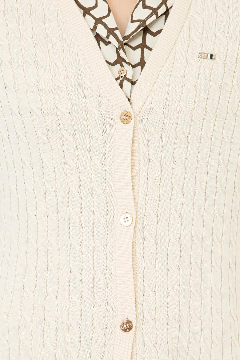 Kadın Beyaz Triko Hırka - 50209469011