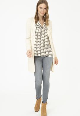 Kadın Beyaz Triko Hırka - 50209469011