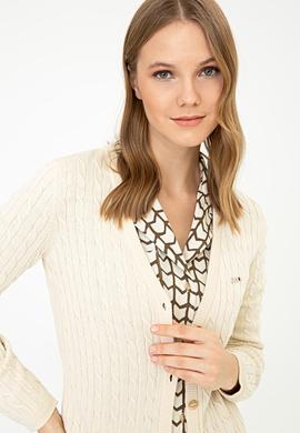 Kadın Beyaz Triko Hırka - 50209469011