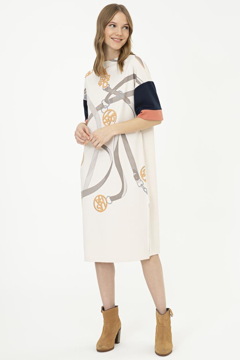 Kadın Krem Örme Elbise - 50240755008