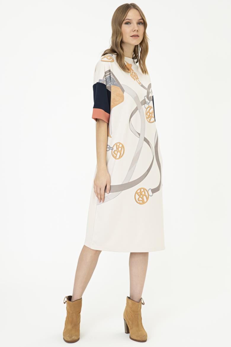 Kadın Krem Örme Elbise