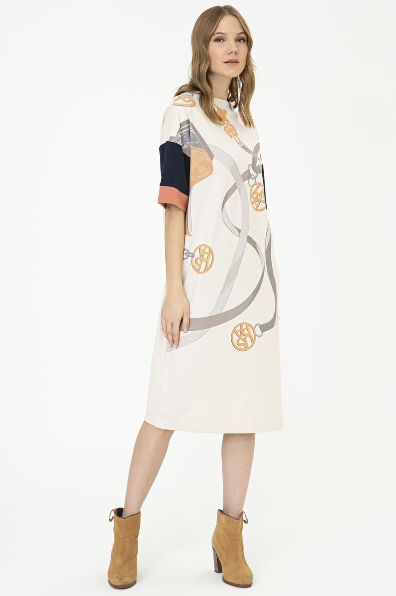 Kadın Krem Örme Elbise