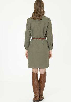 Kadın Haki Dokuma Elbise - 50249789002