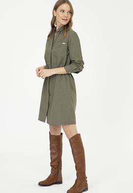 Kadın Haki Dokuma Elbise - 50249789002