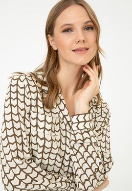 Kadın Safran Uzun Kollu Gömlek - 50236859014