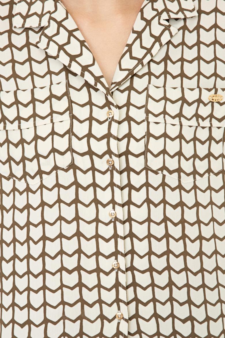 Kadın Safran Uzun Kollu Gömlek - 50236859014