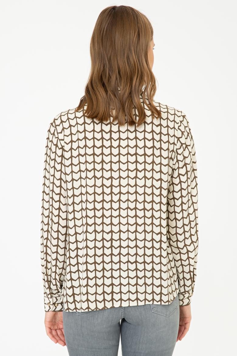 Kadın Safran Uzun Kollu Gömlek - 50236859014