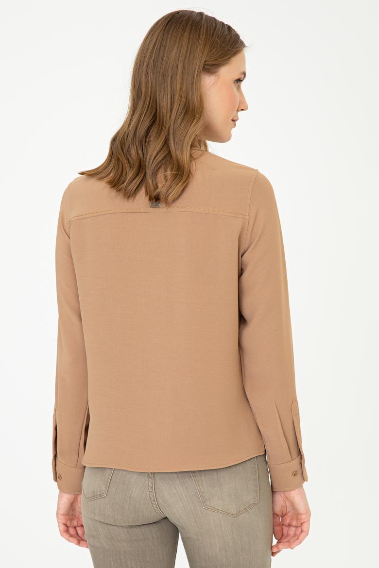 Kadın Camel Uzun Kollu Gömlek - 50237874004