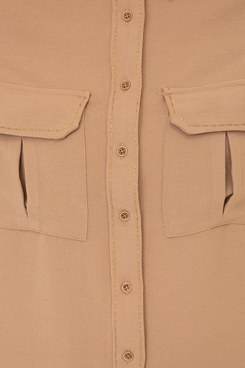 Kadın Camel Uzun Kollu Gömlek - 50237874004