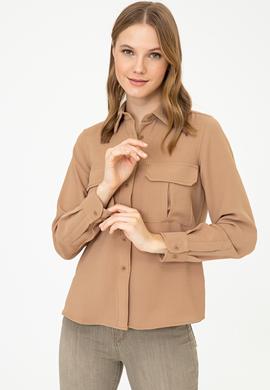 Kadın Camel Uzun Kollu Gömlek - 50237874004