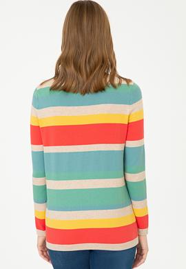 Kadın Çizgili Triko Kazak - 50244848001