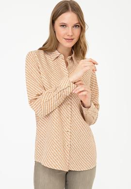Kadın Safran Uzun Kollu Gömlek - 50236862026