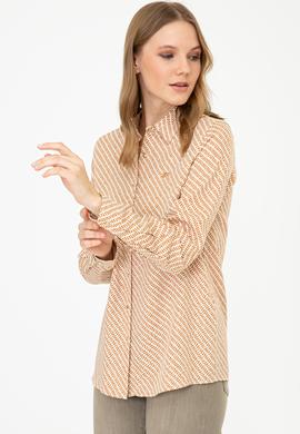 Kadın Safran Uzun Kollu Gömlek - 50236862026