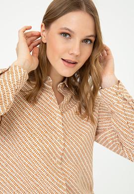 Kadın Safran Uzun Kollu Gömlek - 50236862026