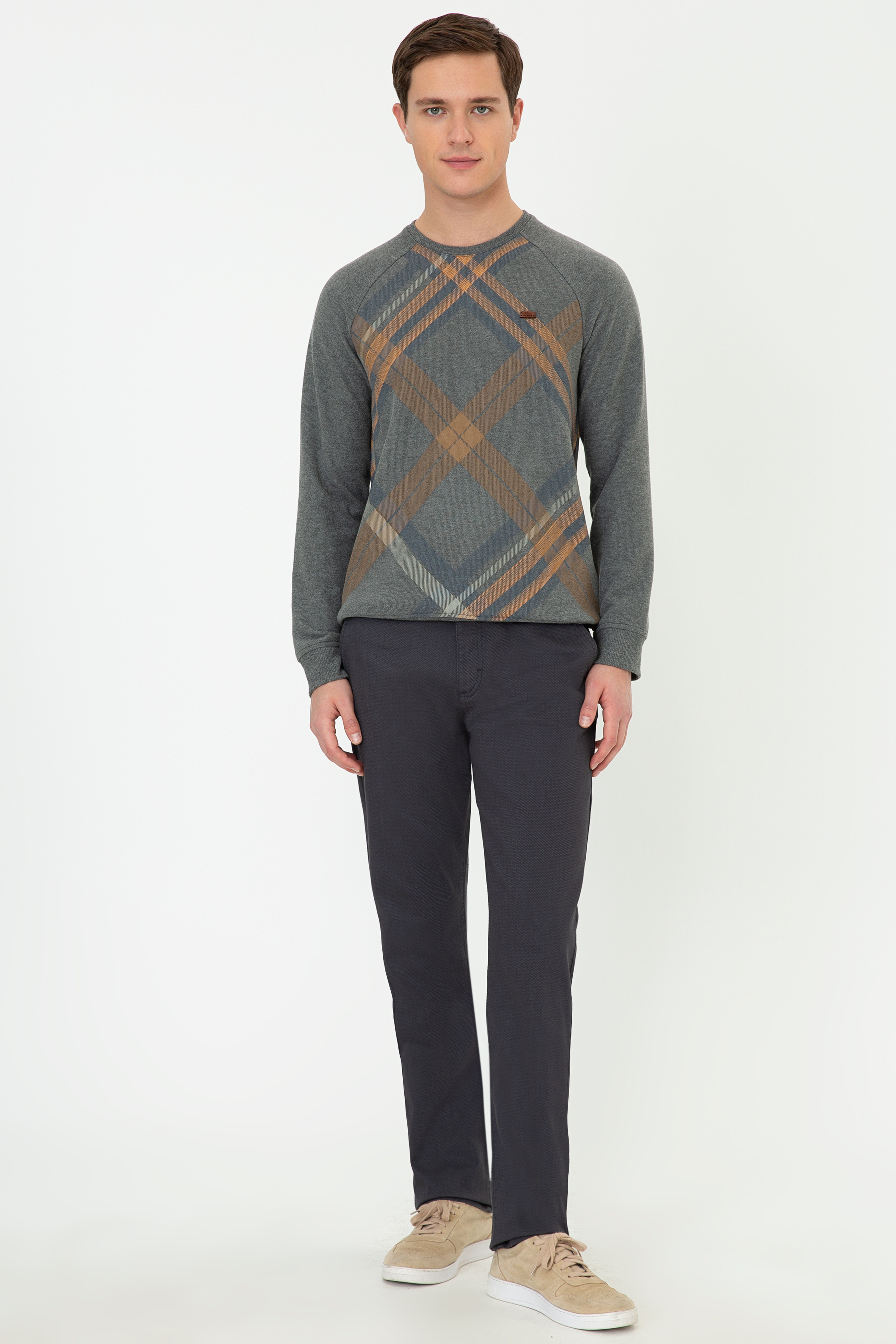 Erkek Antrasit Melanj Sweatshirt - Image 5