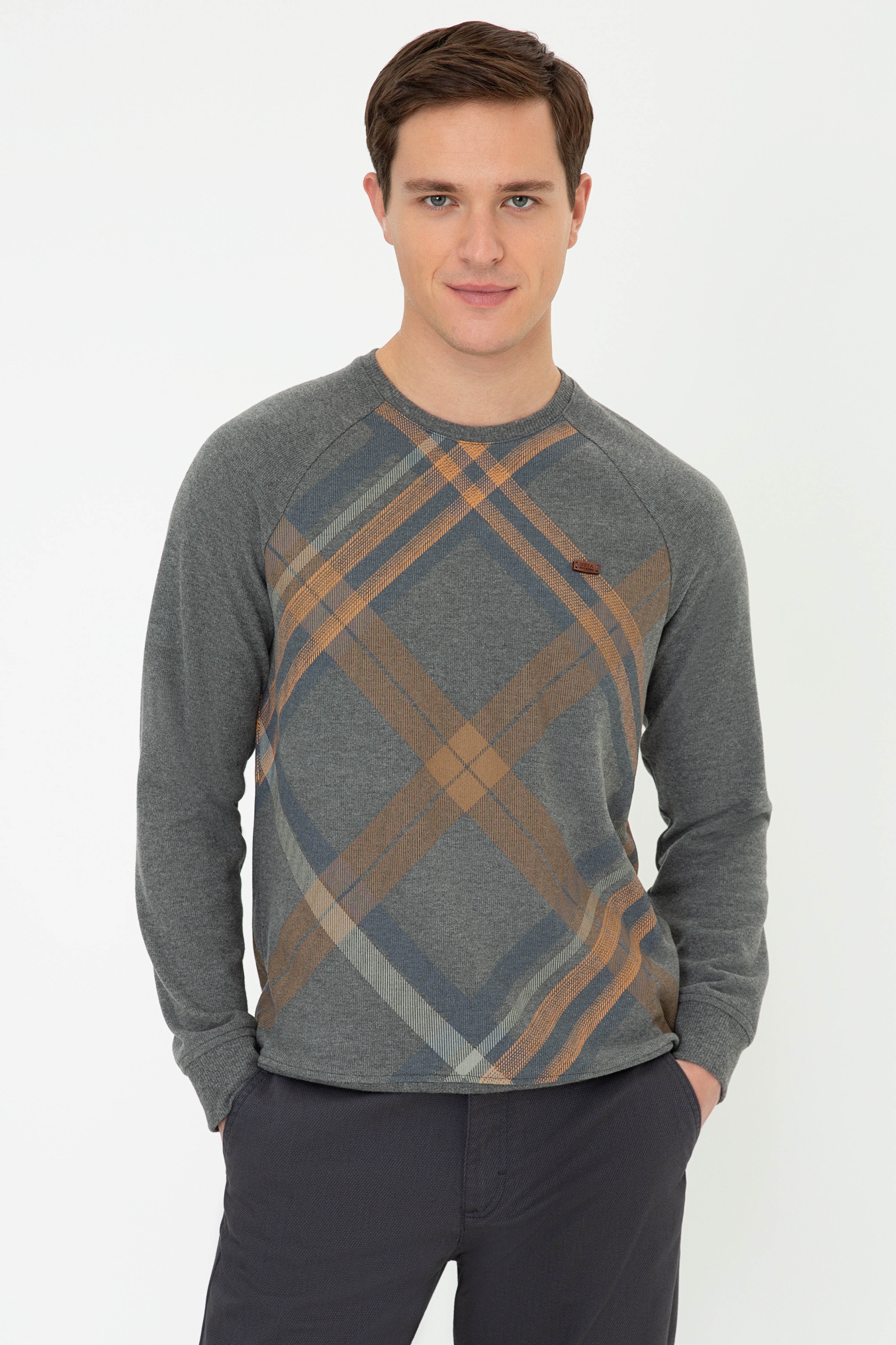 Erkek Antrasit Melanj Sweatshirt - Image 1