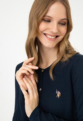 Kadın Lacivert Basic Triko Hırka - 50237069025