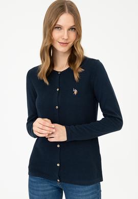 Kadın Lacivert Basic Triko Hırka - 50237069025