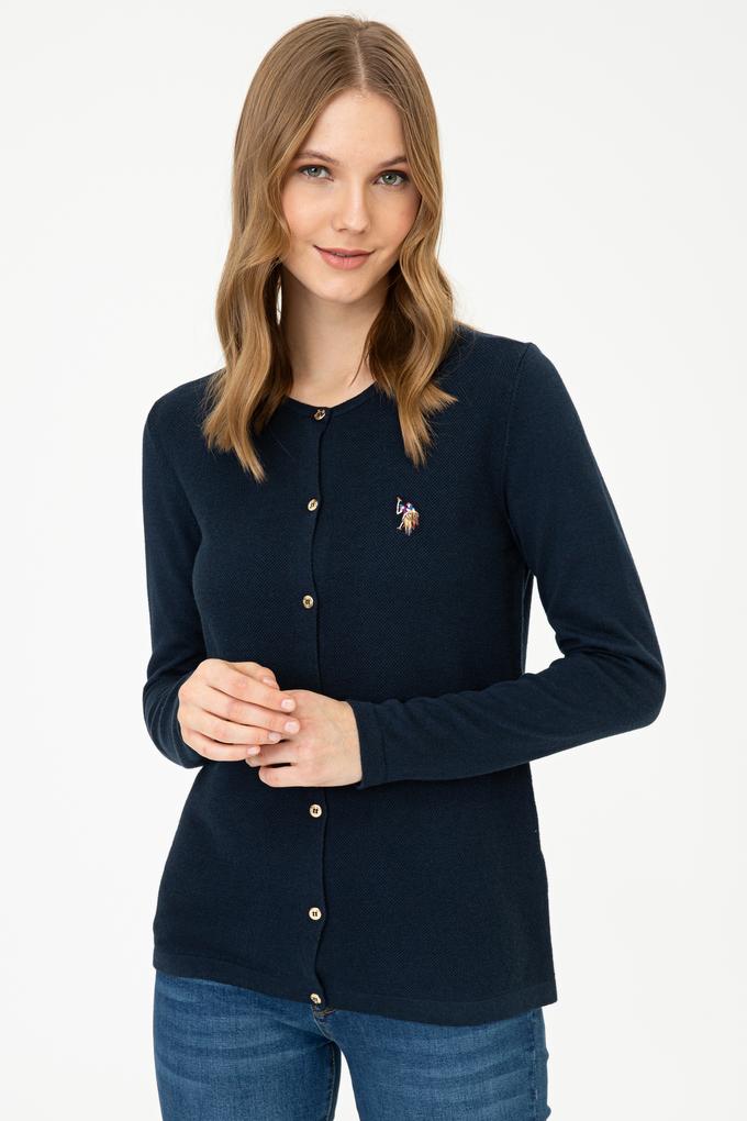 Kadın Lacivert Basic Triko Hırka