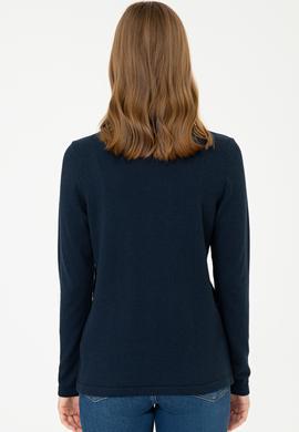 Kadın Lacivert Basic Triko Hırka - 50237069025