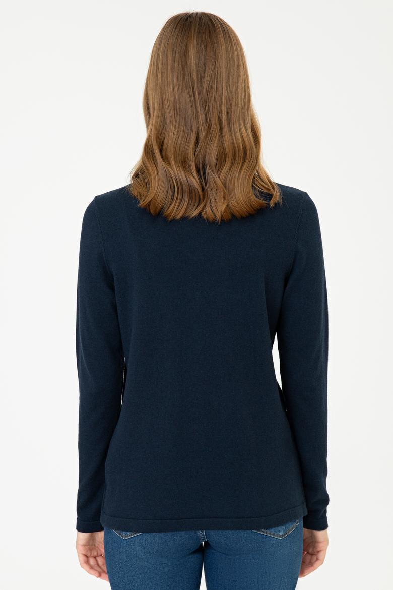 Kadın Lacivert Basic Triko Hırka - 50237069025