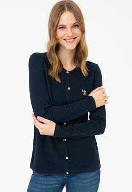 Kadın Lacivert Basic Triko Hırka - 50237069025