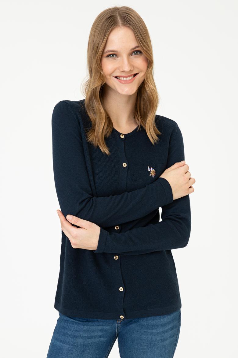 Kadın Lacivert Basic Triko Hırka - 50237069025