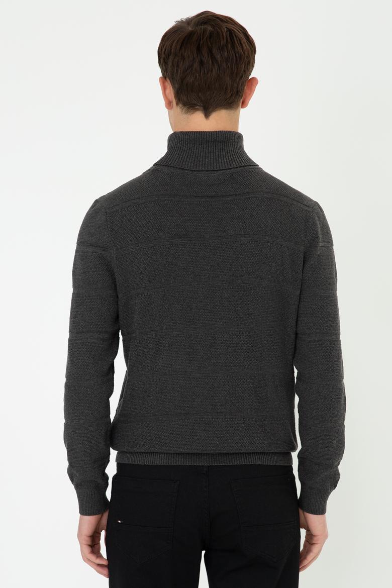 Erkek Antrasit Melanj Kazak - 50237422007