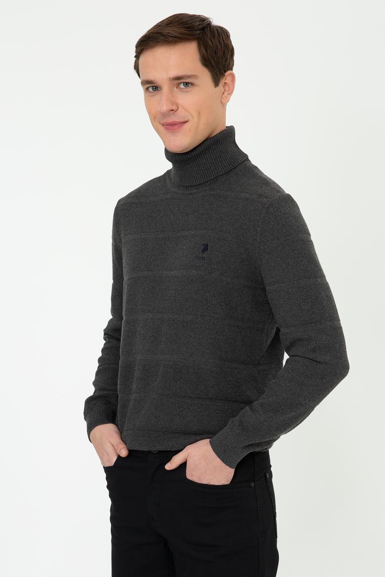 Erkek Antrasit Melanj Kazak - 50237422007