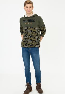 Erkek Koyu Haki Sweatshirt - 50236898051