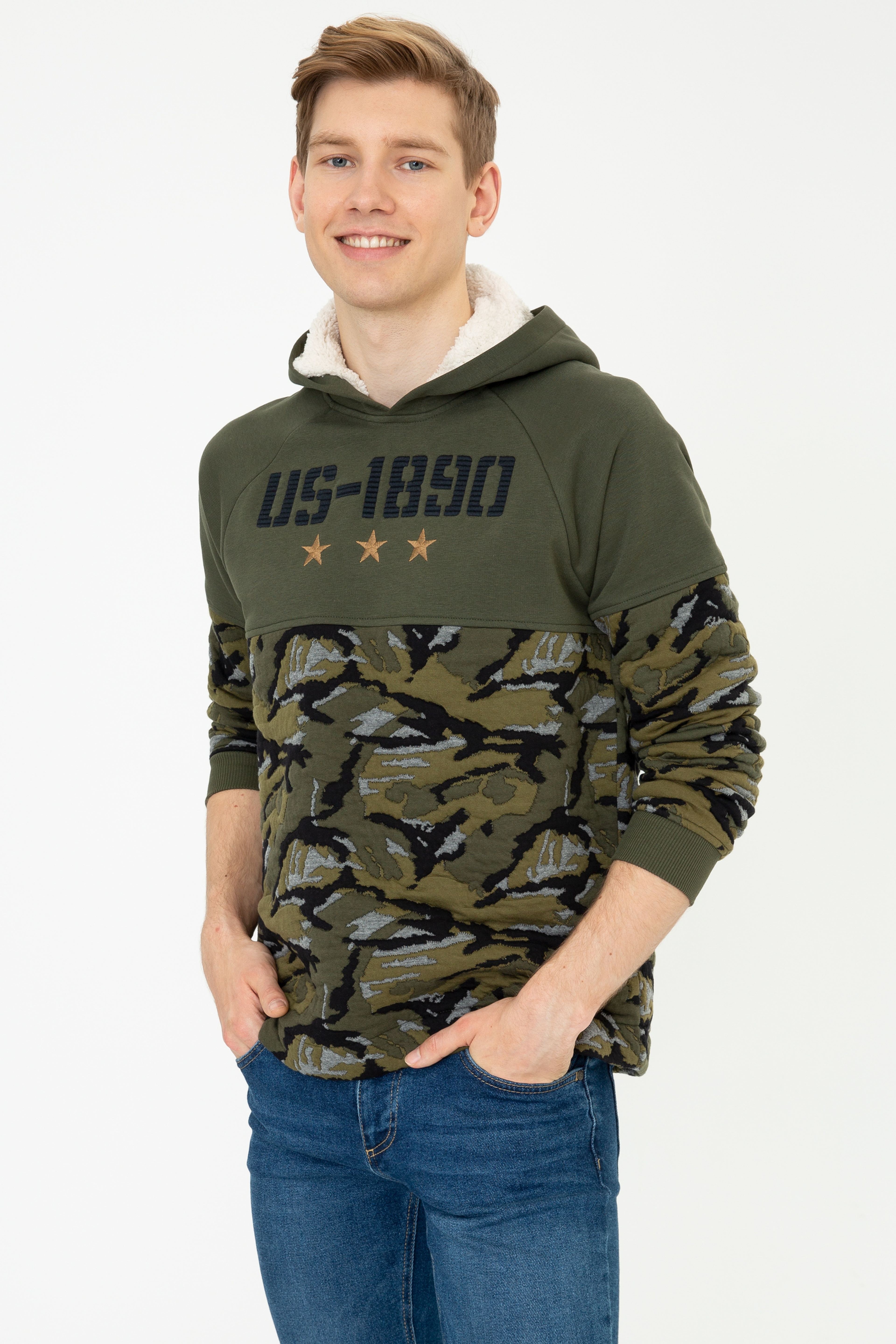 Erkek Koyu Haki Sweatshirt - Image 3